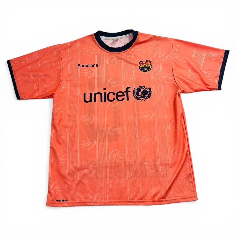 Barcelona Messi 10 Jersey Mens Large Orange Soccer Futbol Shirt Unbranded